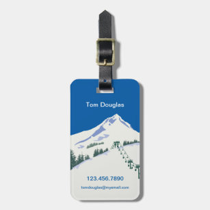 Étiquette À Bagage Étiquette de bagage de scène d'hiver de ski
