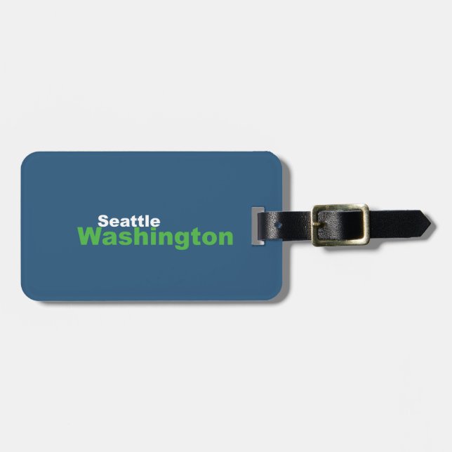 Étiquette À Bagage Étiquette de bagage de Seattle, Washington avec la (Devant horizontal)