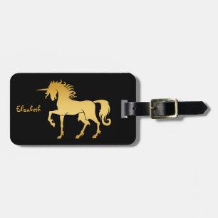 Étiquette À Bagage Étiquette de bagage de silhouette de licorne de