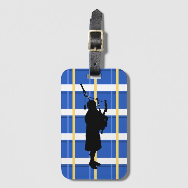 Étiquette À Bagage Étiquette de bagage de tartan de joueur de (Devant Vertical)