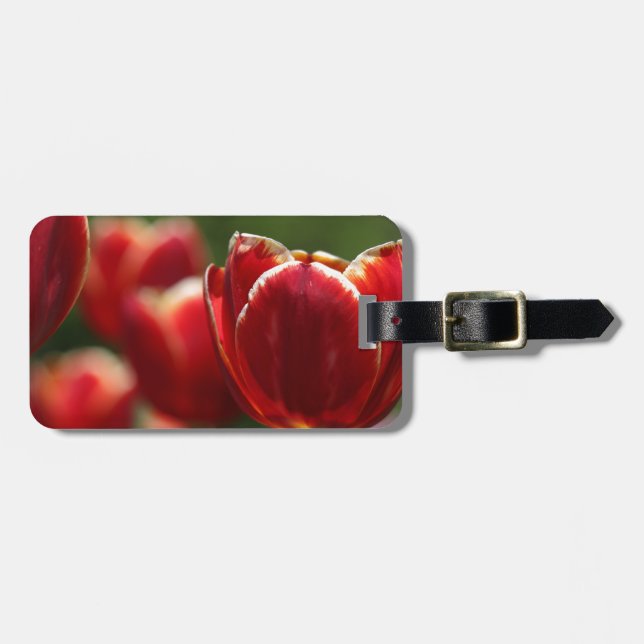 Étiquette À Bagage étiquette de bagage de tulipe rouge (Devant horizontal)