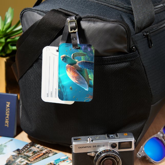 Étiquette À Bagage Étiquette de bagage de voyage avec marque d'image  (Recto & Verso)