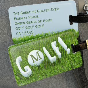 Étiquette À Bagage Étiquette de bagage de voyage de golf drôle Monogr