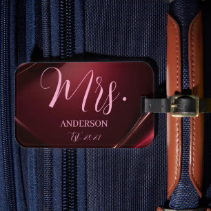 Étiquette À Bagage Étiquette de bagage de voyage de noces Mme Script