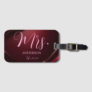 Étiquette À Bagage Étiquette de bagage de voyage de noces Mme Script