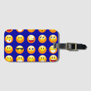 Étiquette À Bagage étiquette de bagage de voyage emojis bleu foncé