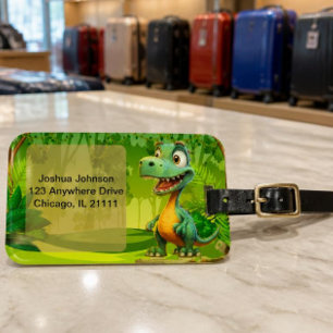 Étiquette À Bagage Étiquette de bagage dinosaure