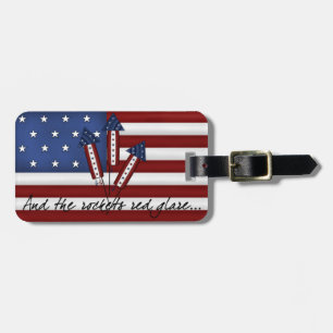 Étiquette À Bagage Étiquette de bagage Drapeau Fusées USA