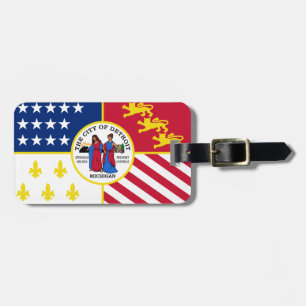 Étiquette À Bagage Étiquette de bagage du drapeau de Détroit, Michiga