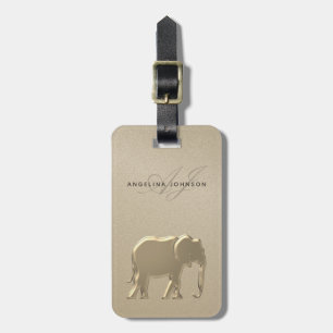 Étiquette À Bagage Étiquette de bagage élégant éléphant or pour elle