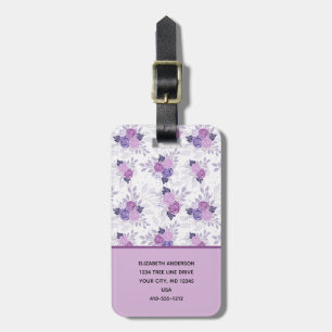 Étiquette À Bagage Étiquette de bagage élégante avec monogramme flora