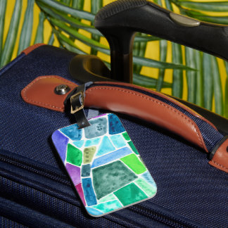 Étiquette À Bagage Étiquette de bagage en design de vitrail