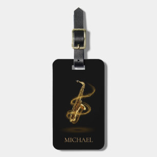 Étiquette À Bagage Étiquette de bagage en or pour saxophone d'entrepr