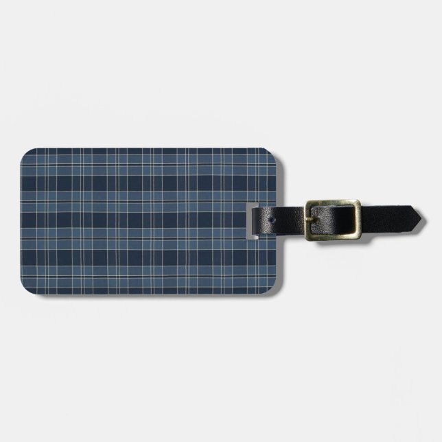 Étiquette À Bagage étiquette de bagage en tissu motif tartan Campbell (Devant horizontal)