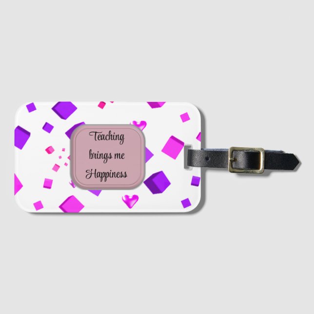 Étiquette À Bagage Étiquette de bagage Enseigner me rend heureuse (Devant Horizontal)