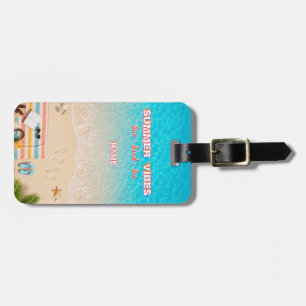 Étiquette À Bagage Étiquette de bagage esthétique de plage d'été