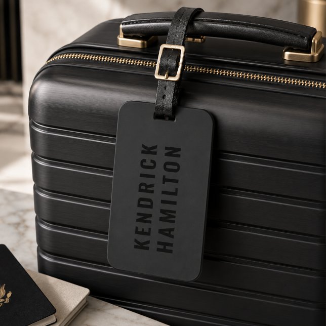 Étiquette À Bagage Étiquette de bagage | Étiquette d'identification d (Personalized luggage tag with custom name text for suitcases, carry on bags, and travel gifts.)
