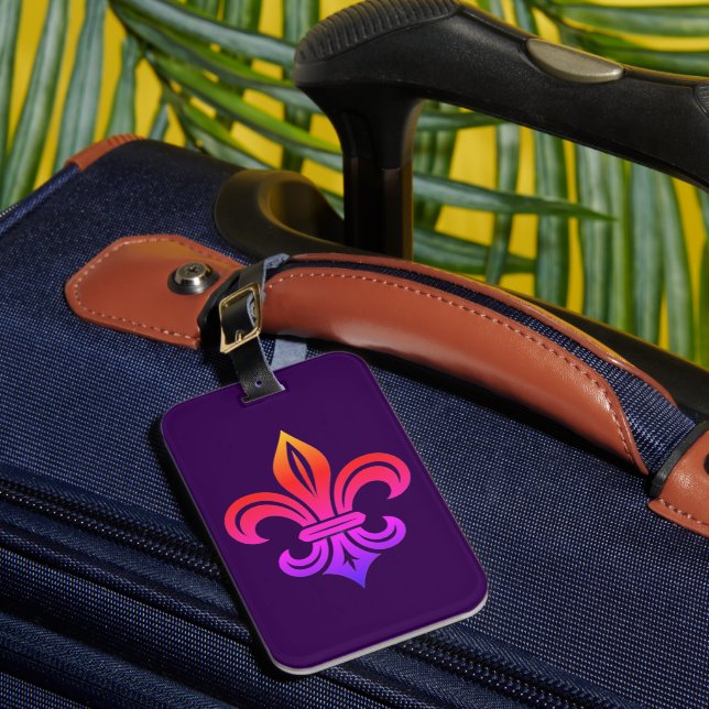 Étiquette À Bagage Étiquette de bagage "Fleur-de-lis stylisée" (Insitu Rectoal 1)