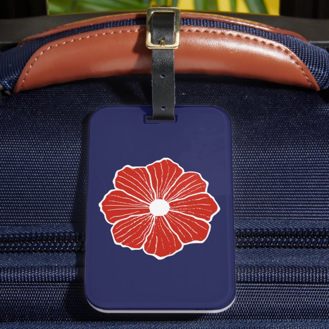 Étiquette À Bagage Étiquette de bagage Fleur rouge tropicale (Insitu Rectoal 2)