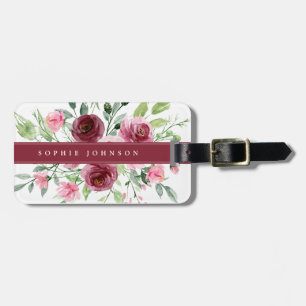Étiquette À Bagage Étiquette de bagage Fleurs Aquarelle