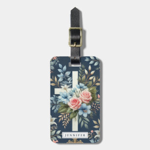Étiquette À Bagage Étiquette de bagage Fleurs Croix