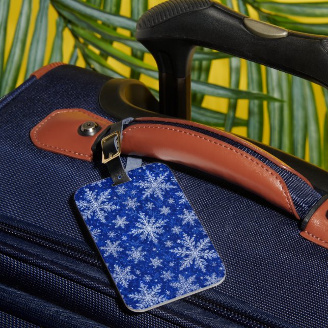 Étiquette À Bagage Étiquette de bagage flocon de neige bleu hiver (Insitu Rectoal 1)