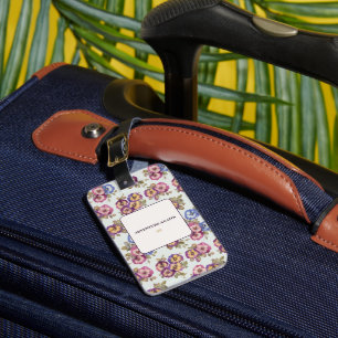 Étiquette À Bagage Étiquette de bagage florale personnalisée   L'aven