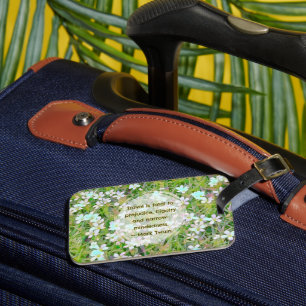 Étiquette À Bagage Étiquette de bagage FLORALE, VERTE ET BLANCHE/CITA