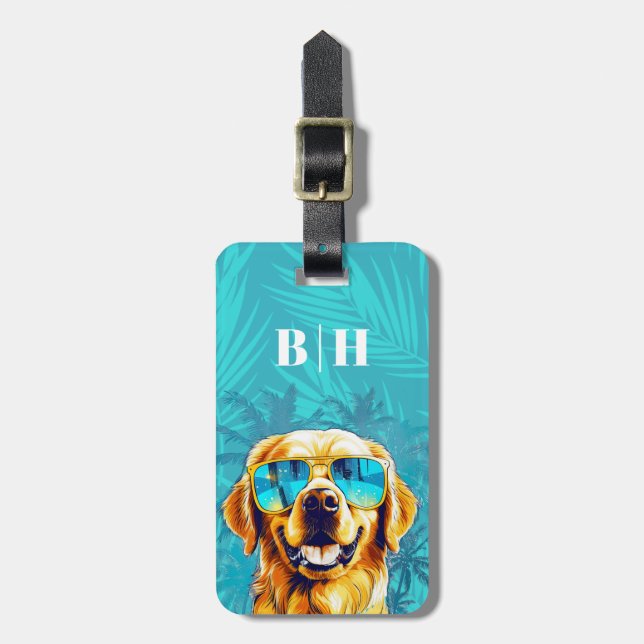 Étiquette À Bagage Étiquette de bagage Golden Retriever (Devant Vertical)