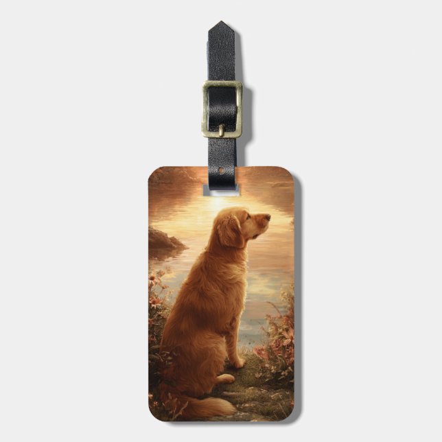 Étiquette À Bagage Étiquette de bagage Golden Retriever (Devant Vertical)
