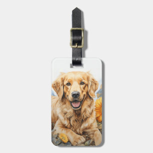 Étiquette À Bagage Étiquette de bagage Golden Retriever