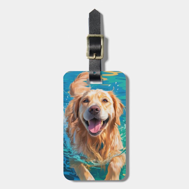 Étiquette À Bagage Étiquette de bagage Golden Retriever (Devant Vertical)