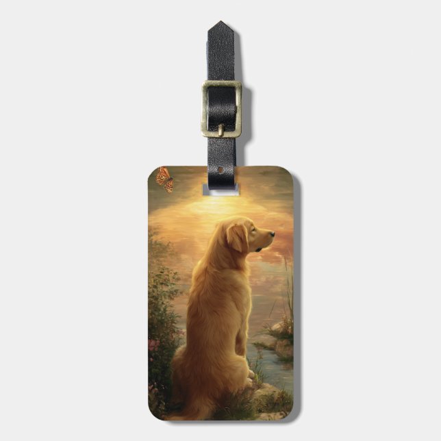 Étiquette À Bagage Étiquette de bagage Golden Retriever (Devant Vertical)