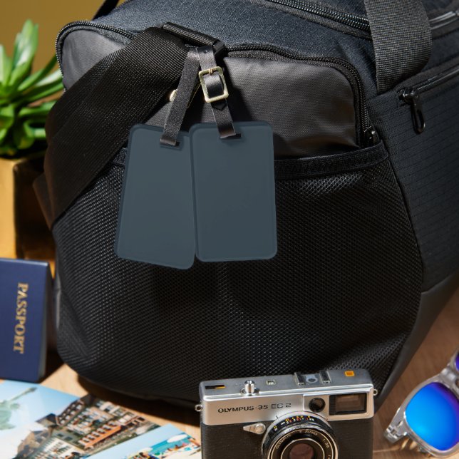 Étiquette À Bagage Étiquette de bagage gris charbon (Recto & Verso)