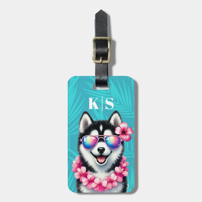 Étiquette À Bagage Étiquette de bagage Husky sibérien (Devant Vertical)