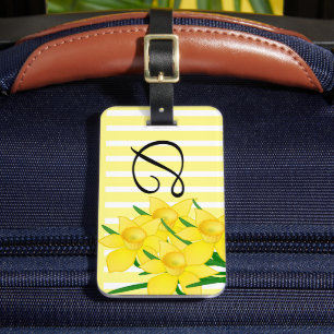 Étiquette À Bagage Étiquette de bagage imprimée de jonquilles jaunes