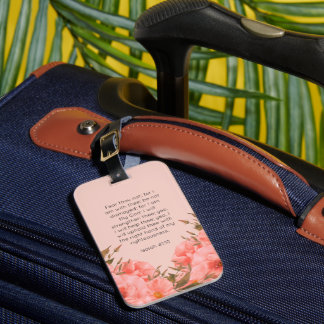 Étiquette À Bagage Étiquette de bagage Isaïe 41:10 | Fleurs aquarelle