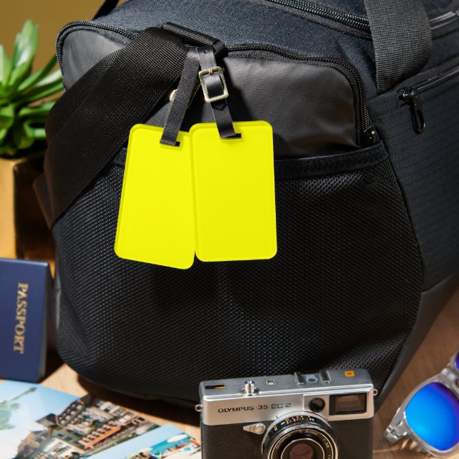 Étiquette À Bagage Étiquette de bagage jaune (Recto & Verso)