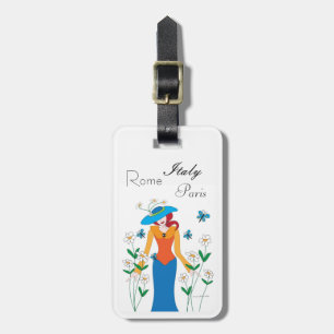 Étiquette À Bagage Étiquette de bagage Lady Blue