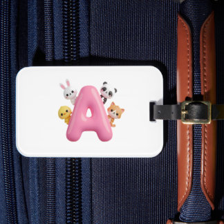 Étiquette À Bagage Étiquette de bagage Lettre A Ballon Rose – Animaux