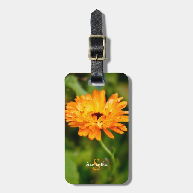 Étiquette À Bagage Étiquette de bagage Marigold orange (Devant Vertical)