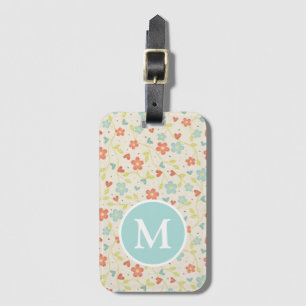Étiquette À Bagage Étiquette de bagage Monogramme Fleurie Pastel Pret