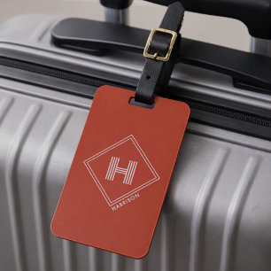 Étiquette À Bagage Étiquette de bagage   Monogramme initial géométriq