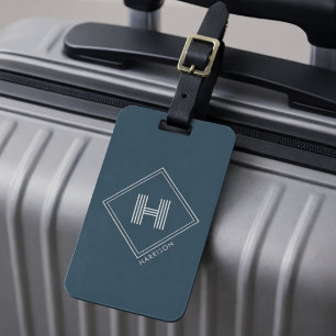 Étiquette À Bagage Étiquette de bagage   Monogramme initial géométriq