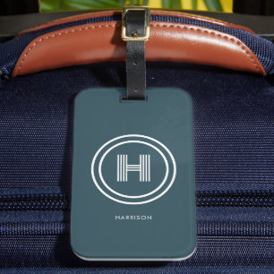 Étiquette À Bagage Étiquette de bagage Monogramme simple moderne
