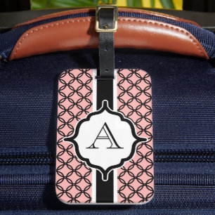 Étiquette À Bagage Étiquette de bagage monogrammée en dentelle rose