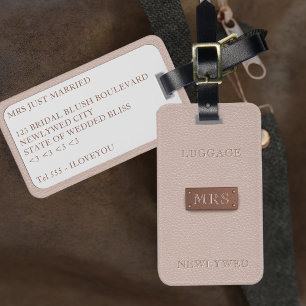 Étiquette À Bagage Étiquette de bagage Mrs Rose Gold pour lune de mie