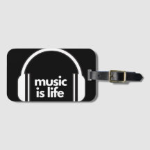 Étiquette de bagage Musique si Vie