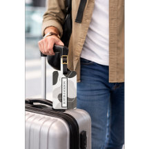 Étiquette de bagage noir et blanc moderne personna