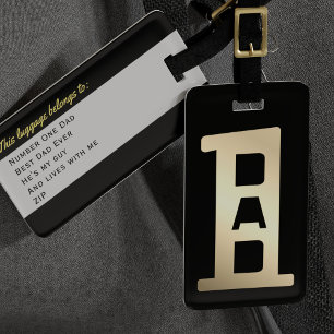 Étiquette À Bagage Étiquette de bagage noir et or pour le meilleur pa